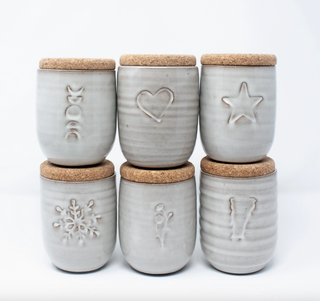 Ceramic Candle With Seed Label - Winter