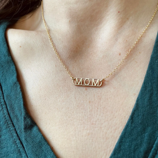 Mom Pendant Necklace - Bronze 24"