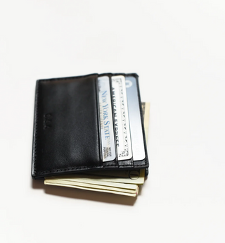 Italian Leather Utility Card Case - Black