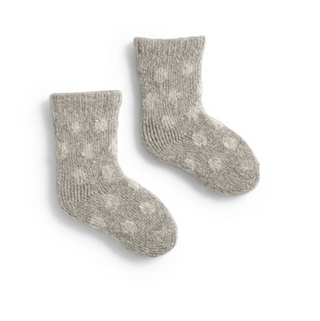 CASHMERE/WOOL CLASSIC DOT Baby SOCKS - Light Grey Heather