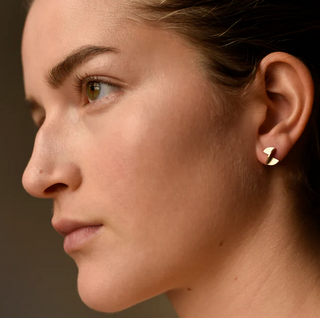 Brass Pinwheel Stud Earrings - EA-TS-03