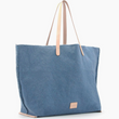 Load image into Gallery viewer, HANA BOAT BAG - Horizon Blue CANVAS/NATURAL LEATHER