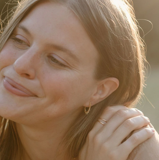 Sunburst Huggie Hoops - Gold Fill