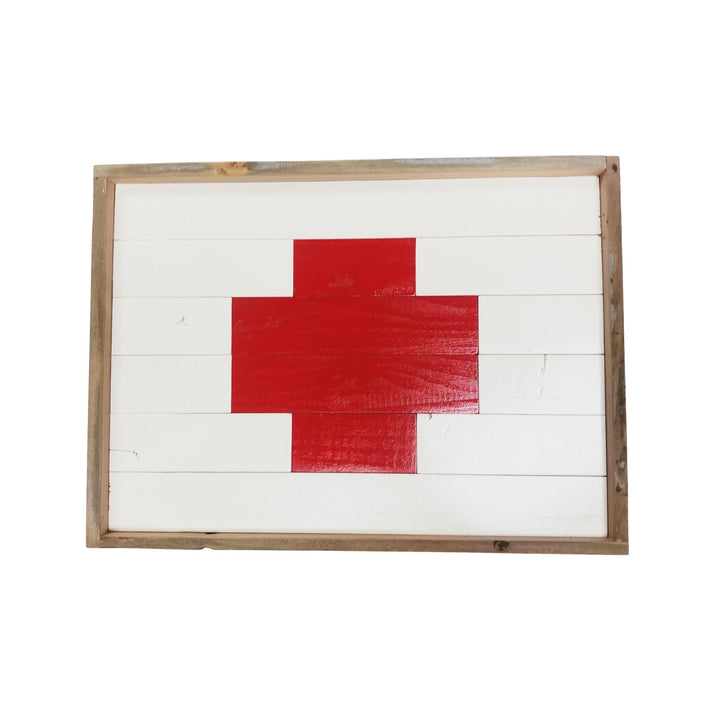 Handmade Reclaimed Wood Tray - Swiss Cross