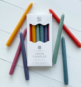 Set of 6 Taper Candles - Rainbow