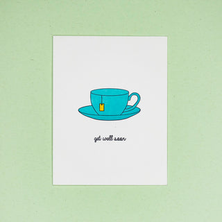 Tea Cup Get Well Card - QB3