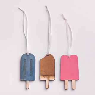 Wooden Indigo Blue Popsicle Ornament