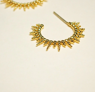 Sunburst Huggie Hoops - Gold Fill
