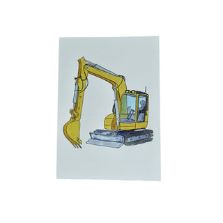 Lydia Ode Yellow Excavator Greeting Card