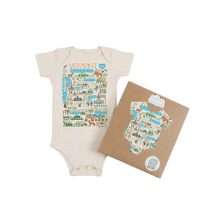 Vermont Map Baby Onesie