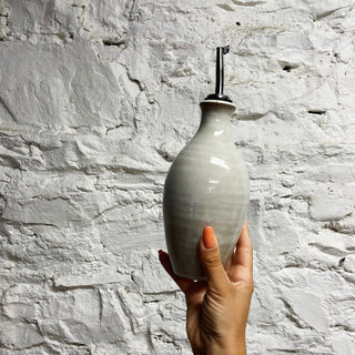 Laura White Stoneware Oil Bottle