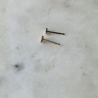 Tiny Gold Heart Studs