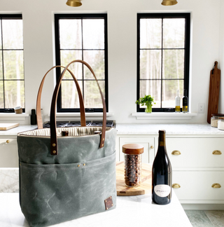 Waxed Canvas Medium Zip Tote - Ash