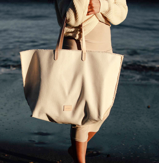 Hana Boat Bag - Natural Canvas/Natural Leather