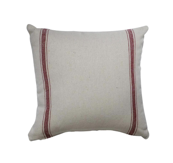 Farmhouse Red Stripe Pillow Cover - 18 x 18