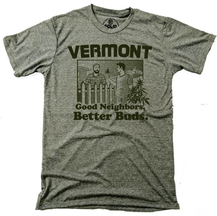 Vermont: Good Neighbors Better Buds Men's Cotton T-Shirt