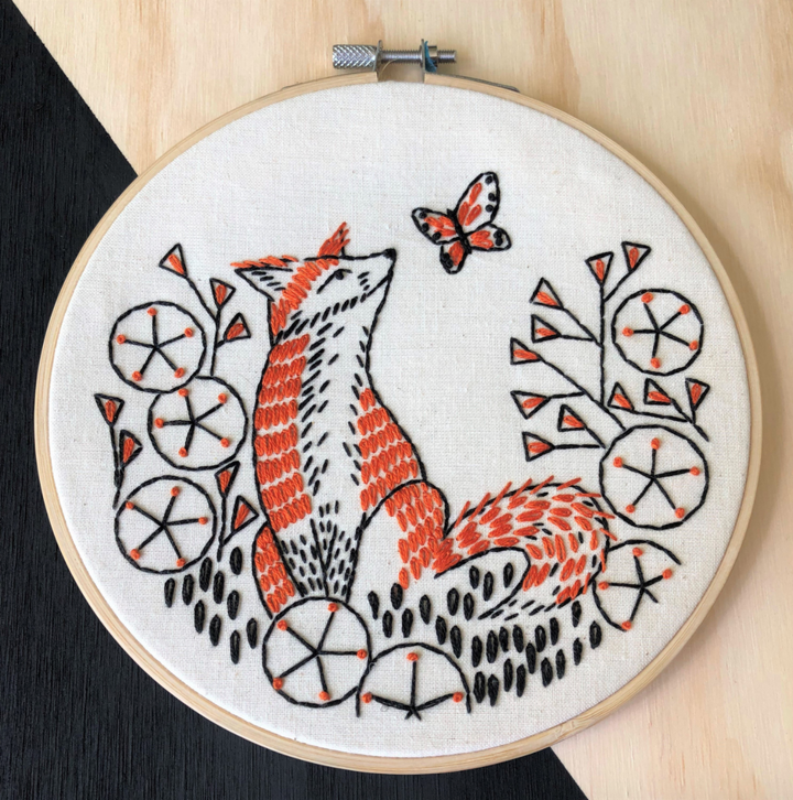 Fox in Plhox Complete Embroidery Kit
