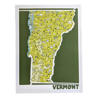 Vermont State Illustrated Map Print