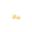 Load image into Gallery viewer, Tiny Porcelain & Gold Pebble Stud - White/Gold Half