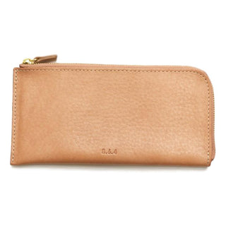 Long Leather Zip Wallet - Tan