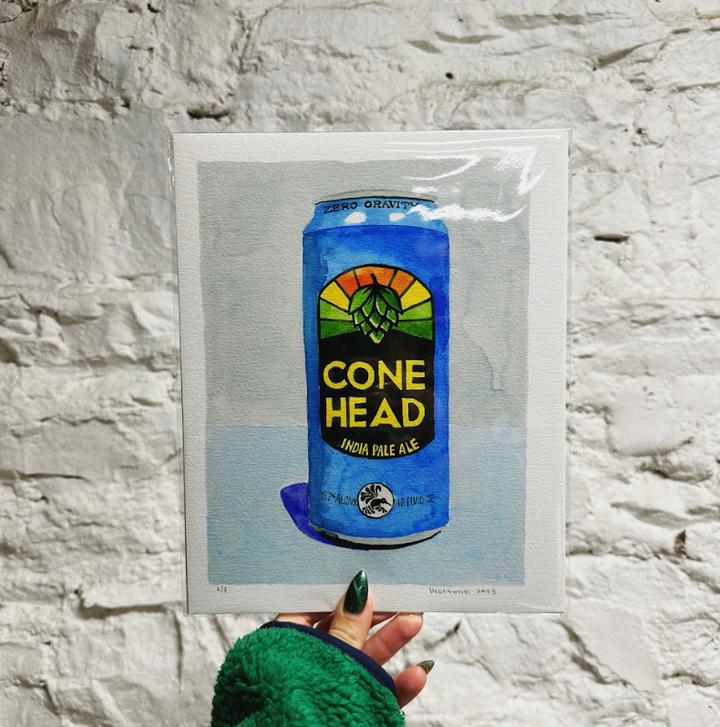 Cone Head Watercolor Print - 8x10