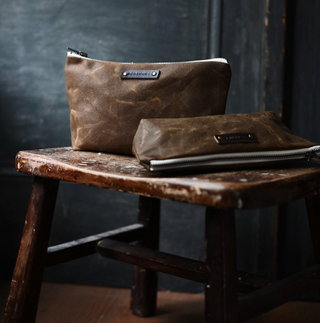 Waxed Canvas Medium Pouch - Sandstone