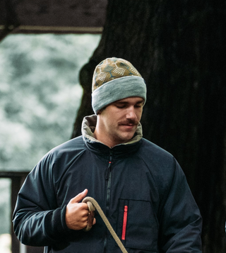 Tree Cuffed Beanie - Olive