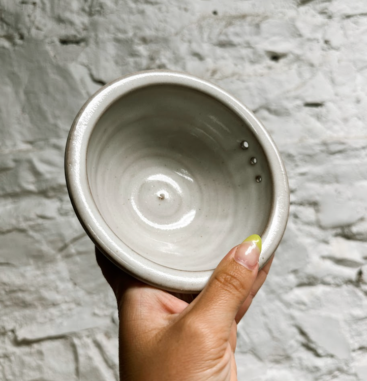 Laura White Pottery Small Ceramic Herb Stripper Bowl