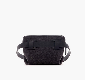 Bedford Belt Bag - Charcoal Felt &amp; Black Leather