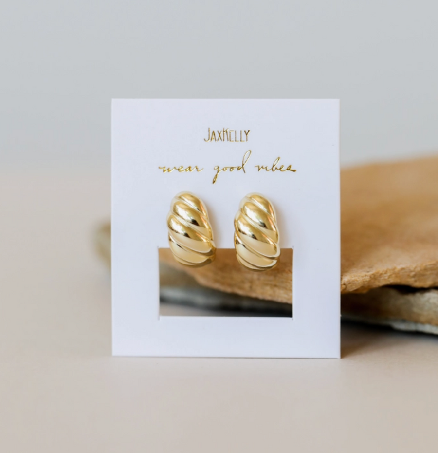 Swirl Hoop Earrings - Gold Vermeil