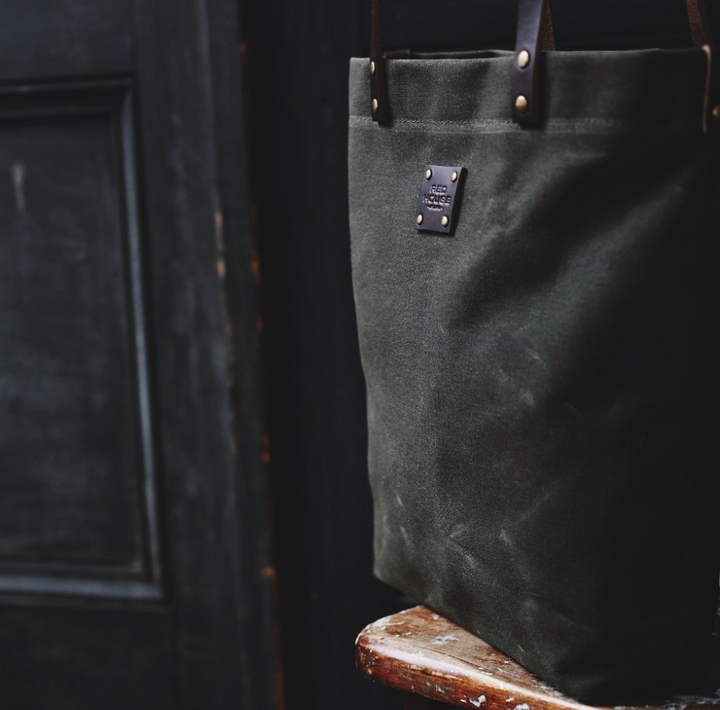 Red House Tote Bag - Olive