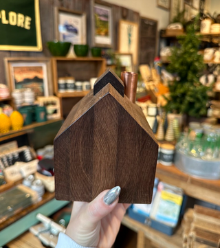 Oiled Walnut Barn Candle Holder
