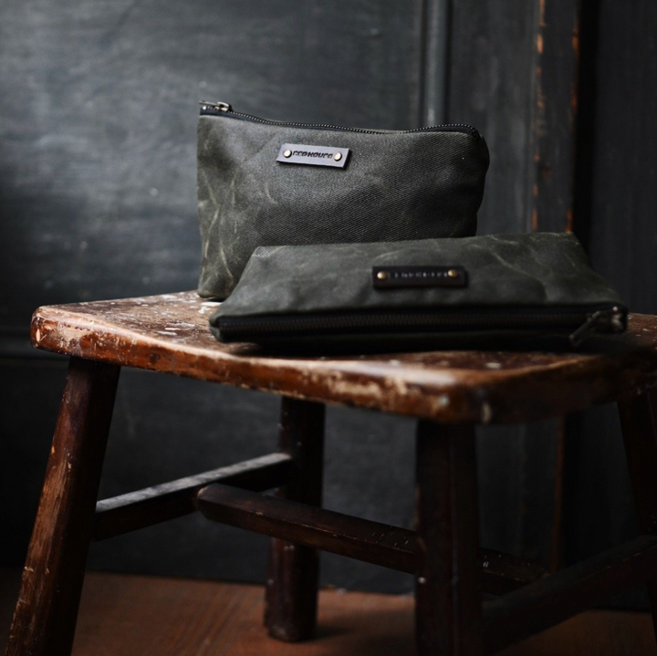 Waxed Canvas Medium Pouch - Forest