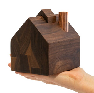 Oiled Walnut Barn Candle Holder