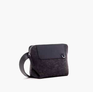 Bedford Belt Bag - Charcoal Felt &amp; Black Leather