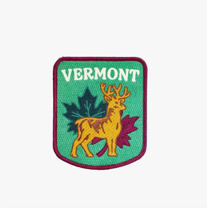 Vermont Embroidered Patch Deer