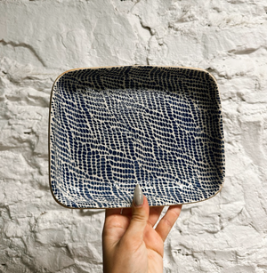 TEXTURED STONEWARE Tidbit Bowl - BRAID COBALT PICKUP ONLY