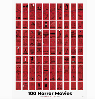 100 Horror Movies Print - 12x16 PICKUP ONLY