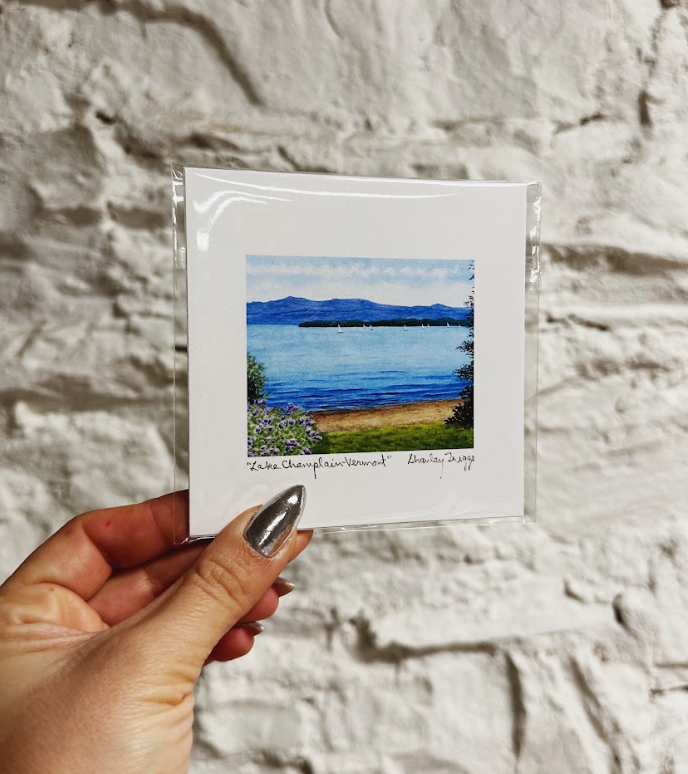 Tiny 4x4 Print - Lake Champlain Beach UNFRAMED