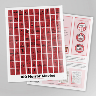 100 Horror Movies Print - 12x16 PICKUP ONLY
