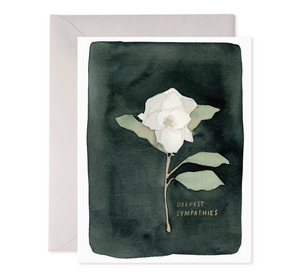 White Flower Deepest Sympathy Card - EF3