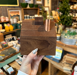 Oiled Walnut Barn Candle Holder