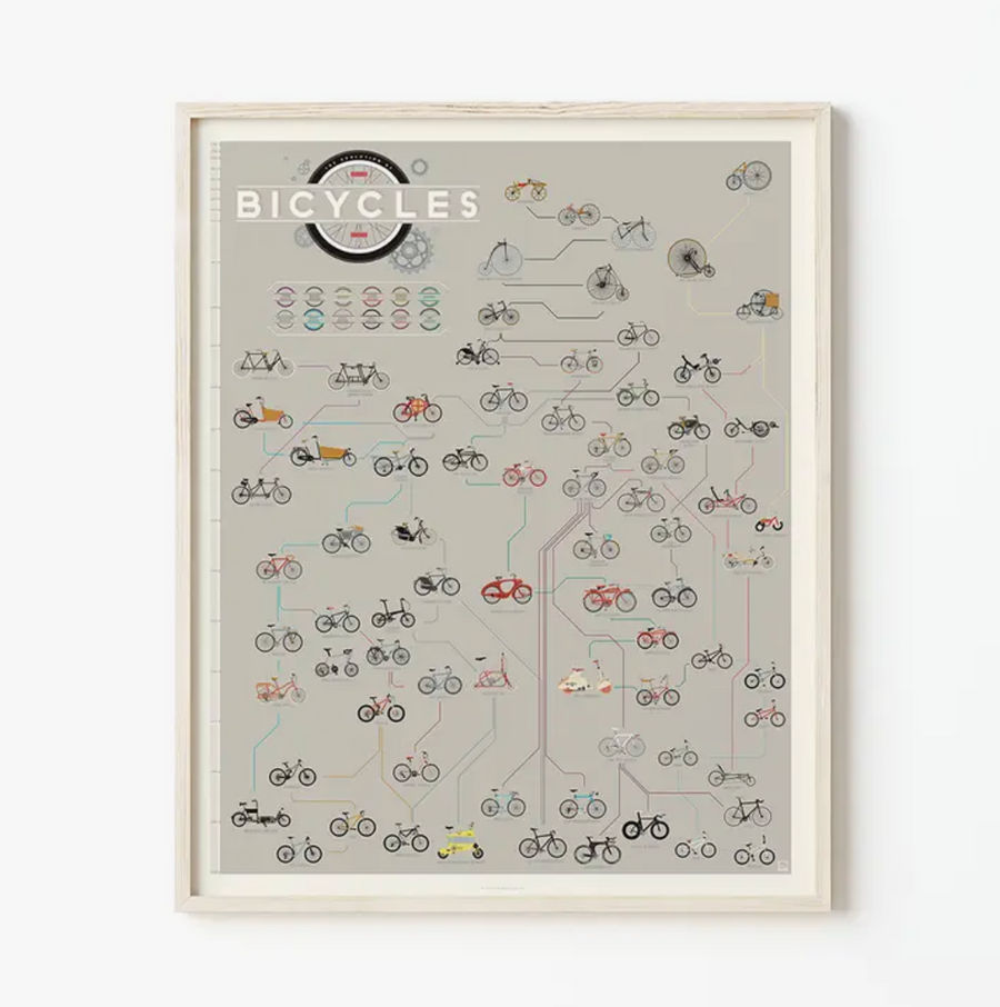 Evolution of Bicycles Print - 16x20 - PICKUP ONLY