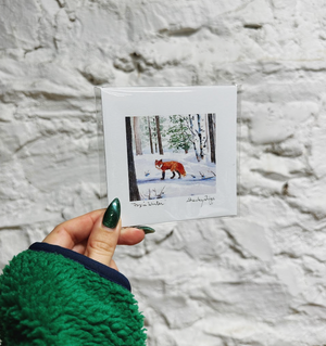 UNFRAMED 4x4 Mini Print - Fox in Winter