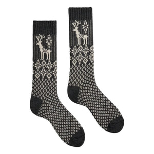 Cashmere/Wool Reindeer Women's Socks - Black