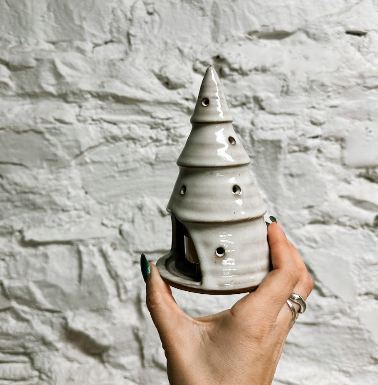 Laura White Tree Tea Light Holder - SMALL