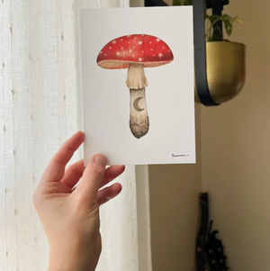 Mineral Mushroom: Ruby Print 5x7