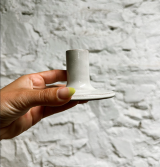 Laura White Pottery Simple Tall Candle Holder