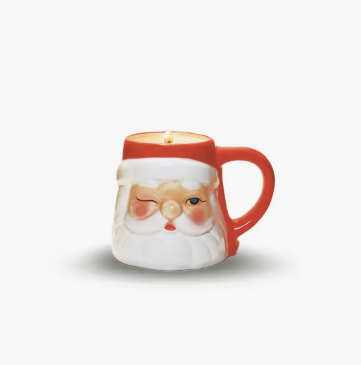 Winky Santa Mini Mug Candle