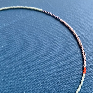 Thinnest Line Beaded Necklace - Iceberg Blue